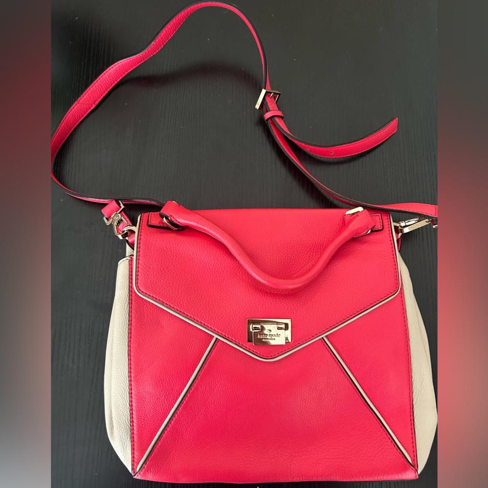 Kate Spade pink and cream crossbody bag